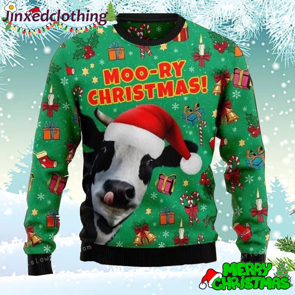 Moo Ry Christmas Ugly Sweater Party For Unisex 